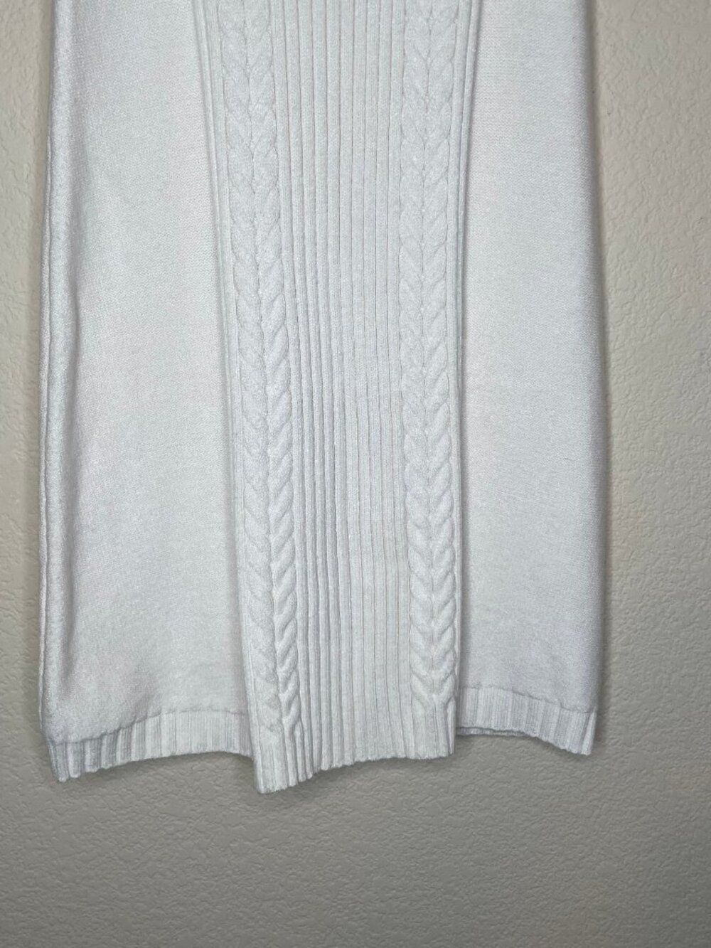 CYRUS Coquette Cable Knit Maxi Skirt Cream Ivory Ribbed Winter Cottagecore XS - Picture 9 of 16